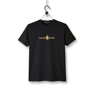 Explore Dreams Gold Crest Graphic T-Shirt (Black)