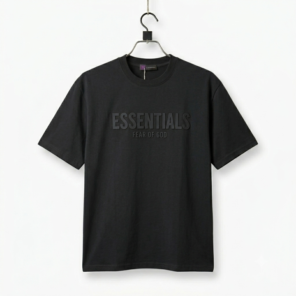 Fear of God Essentials Embossed Logo T-Shirt (Black)