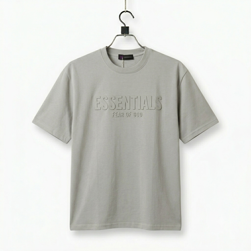 Fear of God Essentials Embossed Logo T-Shirt (Cement Grey)