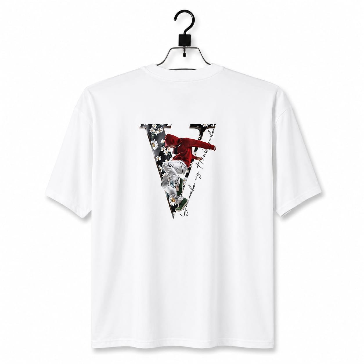 Premium "You Make My Heart" Drop Shoulder Crew Neck T-Shirt